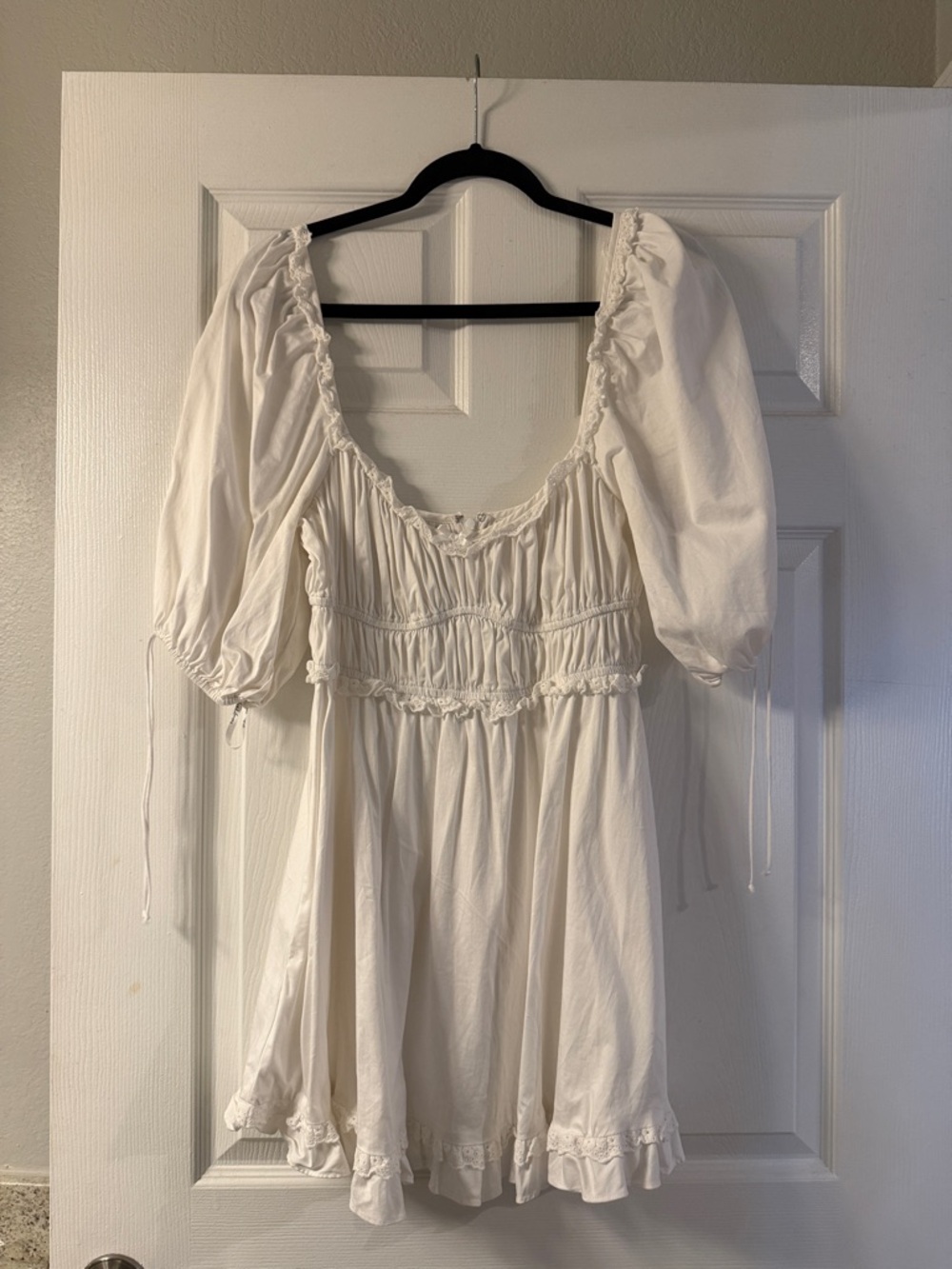 For Love & Lemons White Prairie Mini Dress